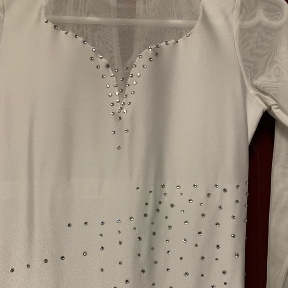 White Figure skating dress - Picture 3 of 6